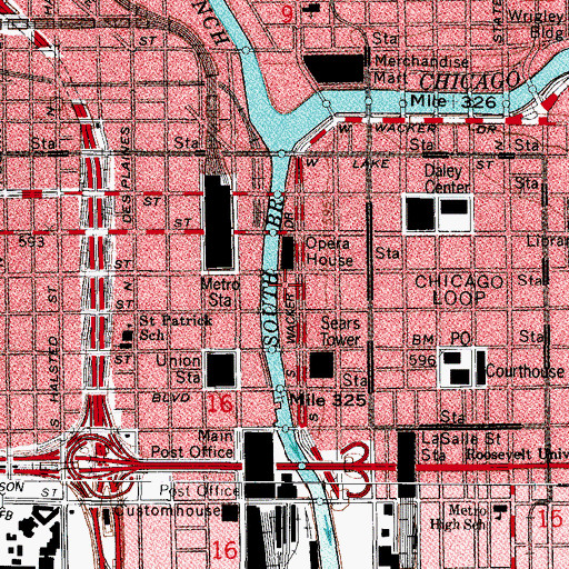 Topographic Map of Chicago Mercantile Exchange, IL