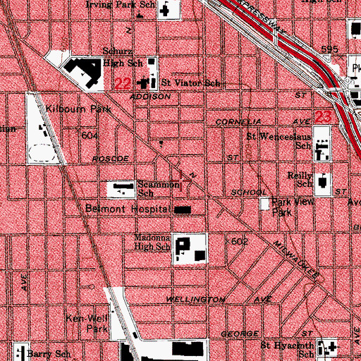 Topographic Map of Chicago National College of Naprapathy, IL