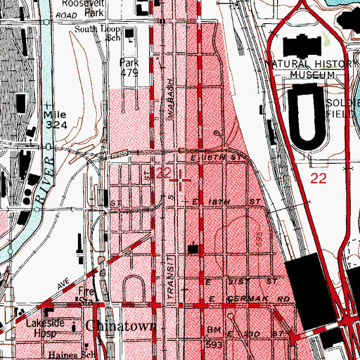 Topographic Map of Chicago School of Automatic Transmissions, IL