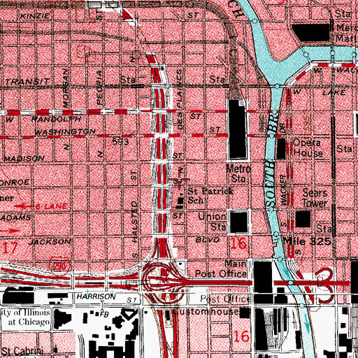 Topographic Map of Chicago United Westside Mission, IL