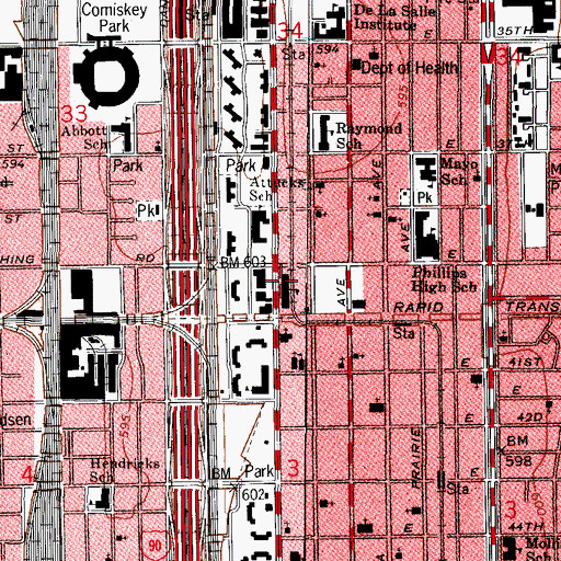 Topographic Map of Chicago Urban Skills Institute, IL