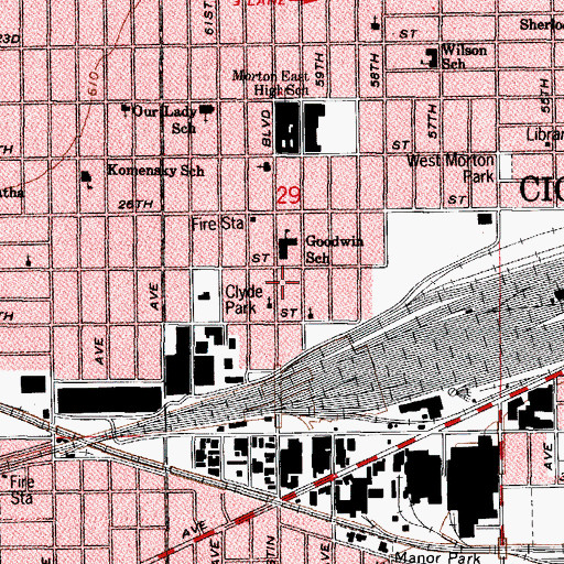 Topographic Map of Clyde, IL