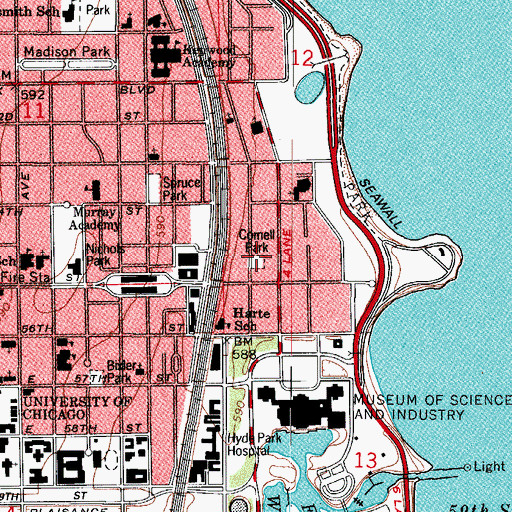 Topographic Map of Cornell Park, IL