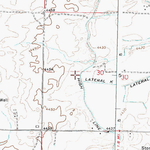 Topographic Map of Highline Canal, ID