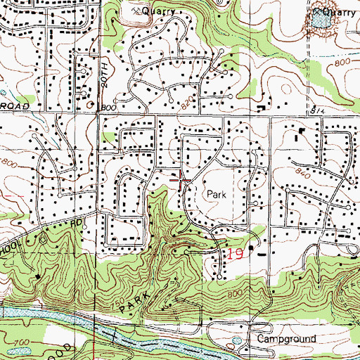Topographic Map of Atwood Park Estates, IL