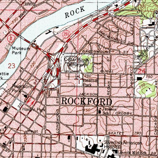 Topographic Map of Beattie Park, IL