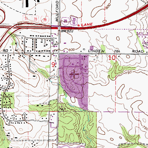 Topographic Map of Coventry Creek, IL