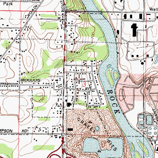 Topographic Map of Indian Village, IL