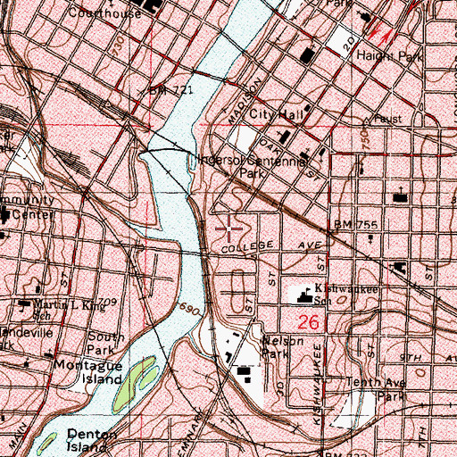 Topographic Map of Lathrop Hall (historical), IL