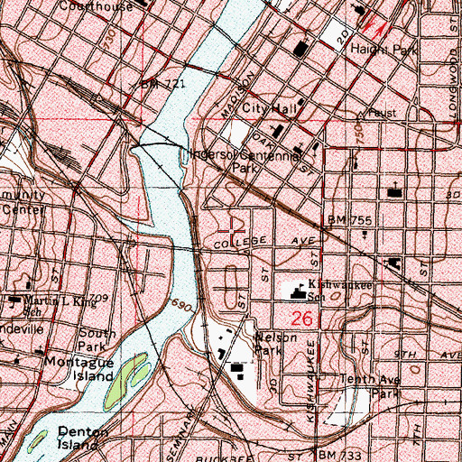 Topographic Map of Linden Hall (historical), IL