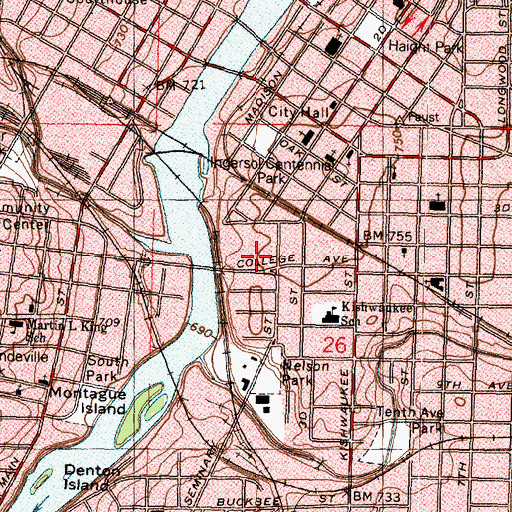 Topographic Map of Maddox House (historical), IL