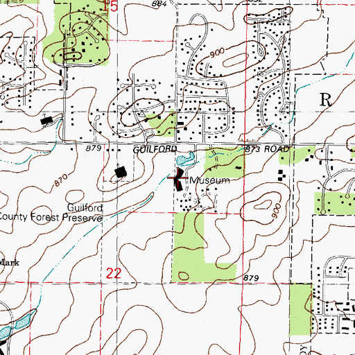 Topographic Map of Rockford Museum, IL