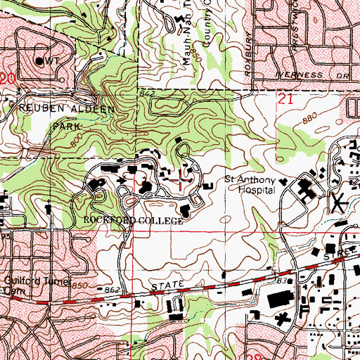 Topographic Map of Svenson Hall, IL