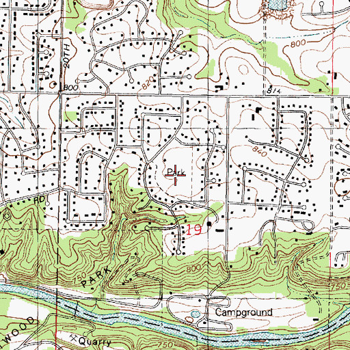Topographic Map of Atwood Park Estates Playground, IL
