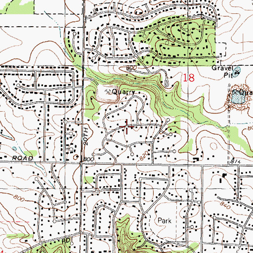 Topographic Map of Canyon Ridge, IL