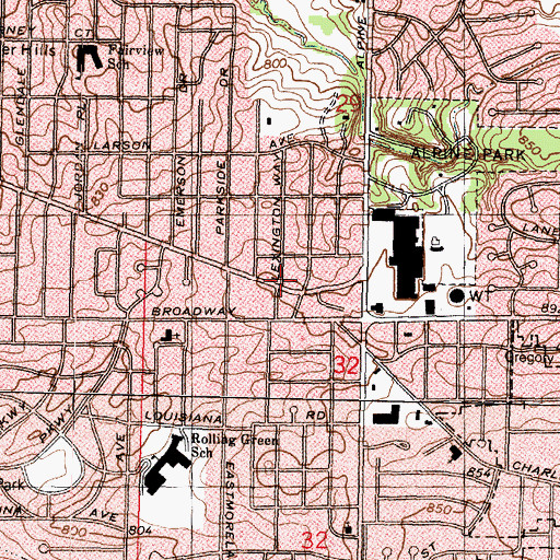 Topographic Map of Charles Street Presbyterian Church, IL