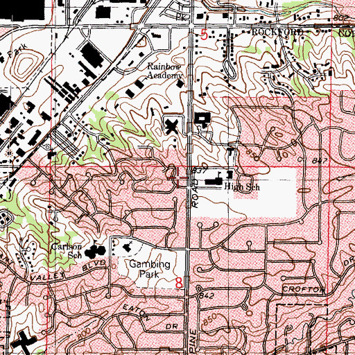 Topographic Map of Fairview Home, IL