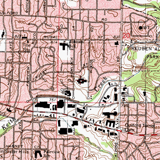 Topographic Map of First Evangelical Covenant Church, IL