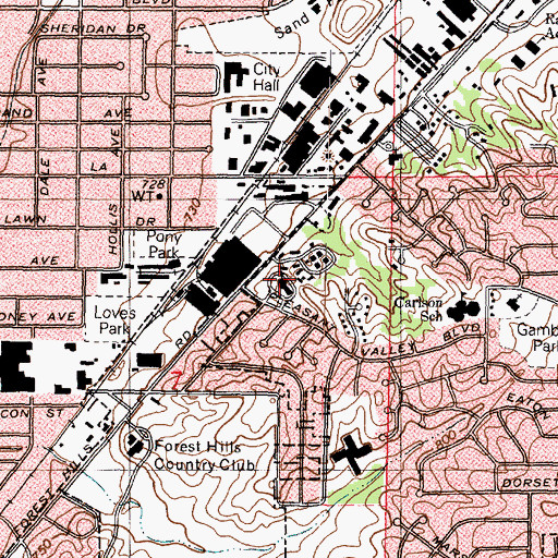 Topographic Map of Forest Hills Evangelical Free Church, IL