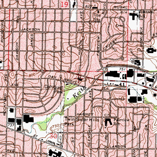 Topographic Map of Temple Baptist Church, IL