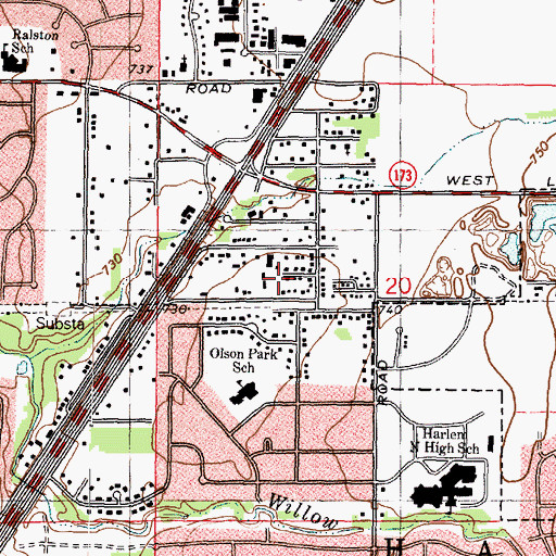 Topographic Map of Terrace View School, IL
