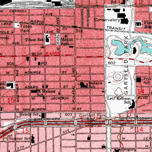 Topographic Map of Henry E Legler Regional Branch Chicago Public Library, IL