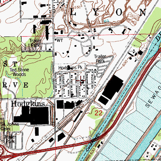 Topographic Map of Hodgkins Elementary School, IL