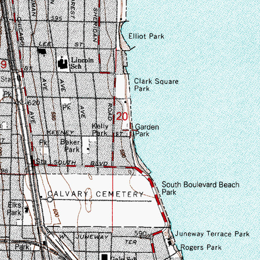 Topographic Map of Garden Park, IL