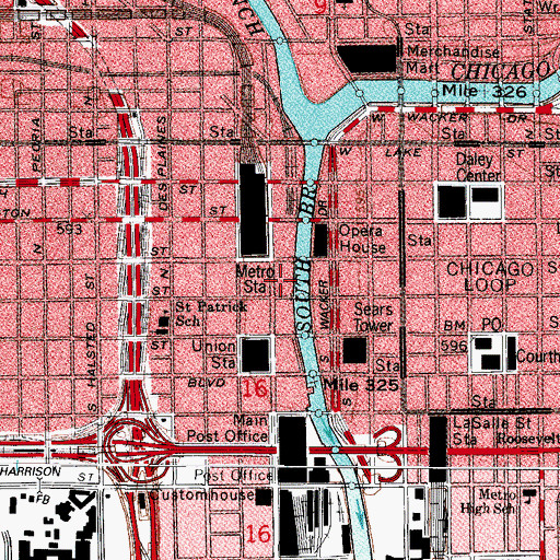 Topographic Map of Gateway Center I, IL