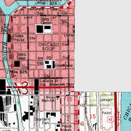 Topographic Map of Gibson School of Modeling and Performing Arts, IL