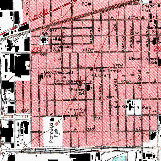 Topographic Map of Iglesia La Santa Trinidad, IL