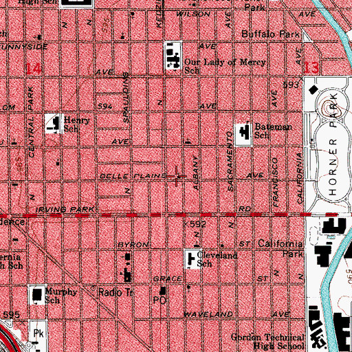 Topographic Map of Iglesia Ni Cristo, IL