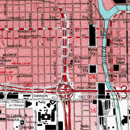 Topographic Map of Interchange 51F, IL
