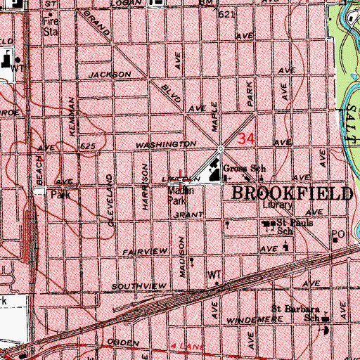 Topographic Map of Madlin Park, IL