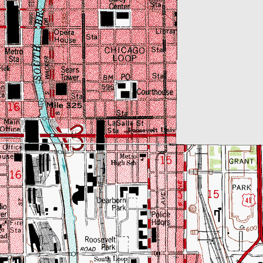 Topographic Map of Manhattan Building, IL