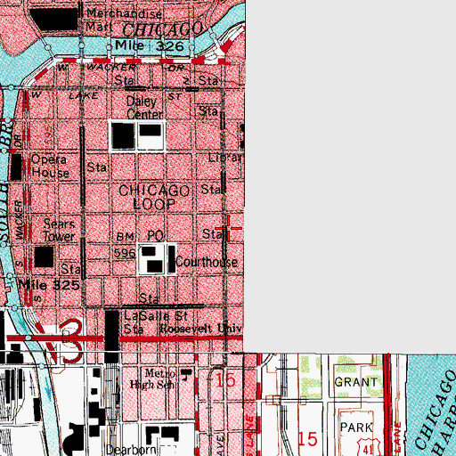 Topographic Map of Mid-Continental Plaza Building, IL