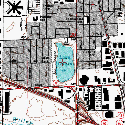 Topographic Map of Lake Park, IL