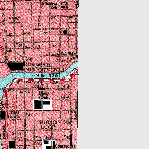 Topographic Map of Lincoln Tower, IL