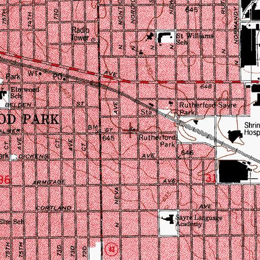 Topographic Map of Lutheran Church of the Good Shepherd, IL