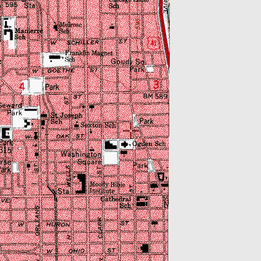 Topographic Map of Newberry Plaza, IL
