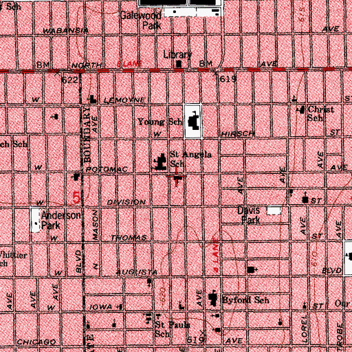 Topographic Map of North Austin United Methodist Church, IL