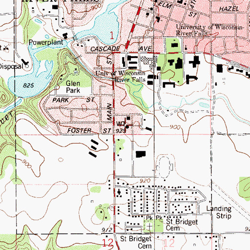 Topographic Map of Tower Park, WI