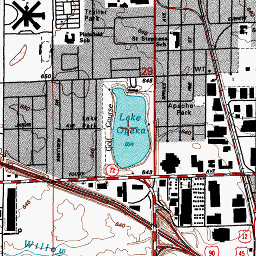 Topographic Map of Lake Opeka, IL