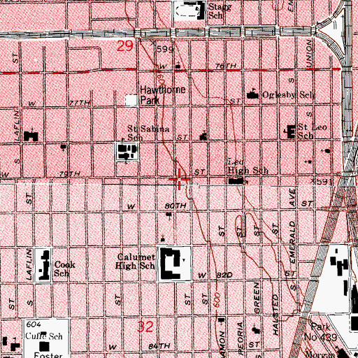 Topographic Map of Original Glorious Apostolic Faith Church, IL