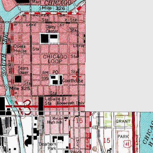 Topographic Map of Pakula Building, IL