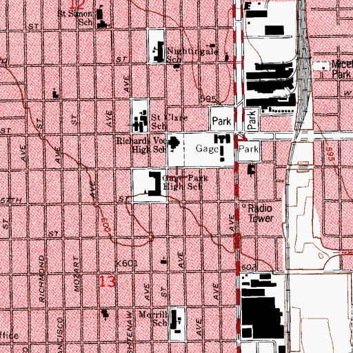 Topographic Map of Rachel Carson Elementary School, IL