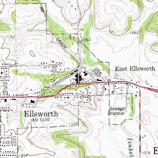 Topographic Map of East Ellsworth Post Office, WI