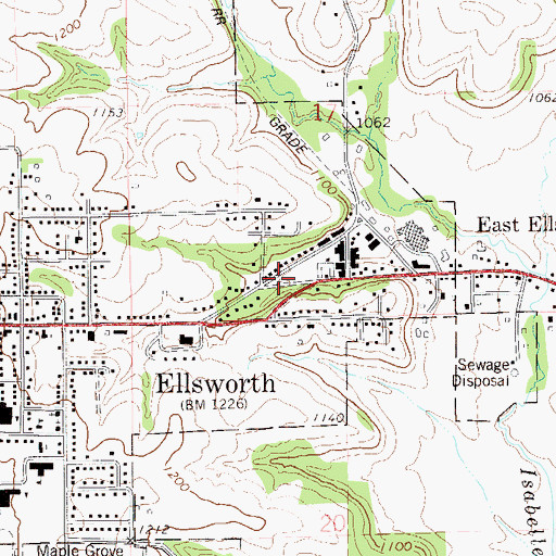 Topographic Map of East End Park, WI