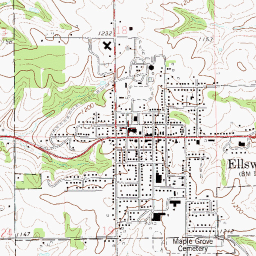 Topographic Map of Pierce County Courthouse, WI