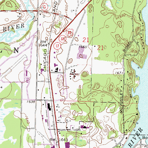 Topographic Map of Northland Pines Elementary School Eagle River, WI